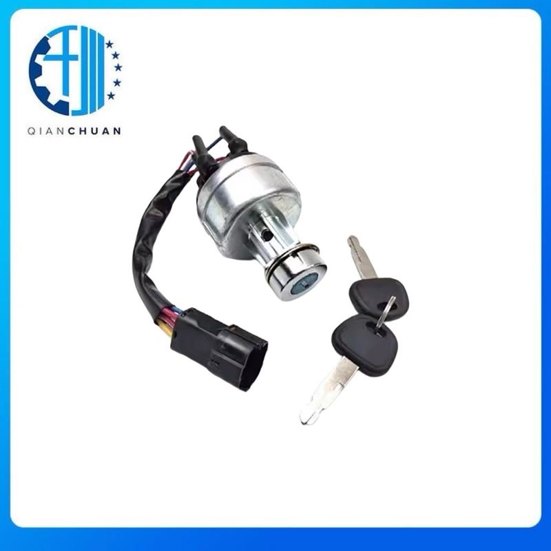 Ignition Starter Switch With Keys A241200001217 for Sany SY135 SY215-8 SY235 SY365 Excavator Parts